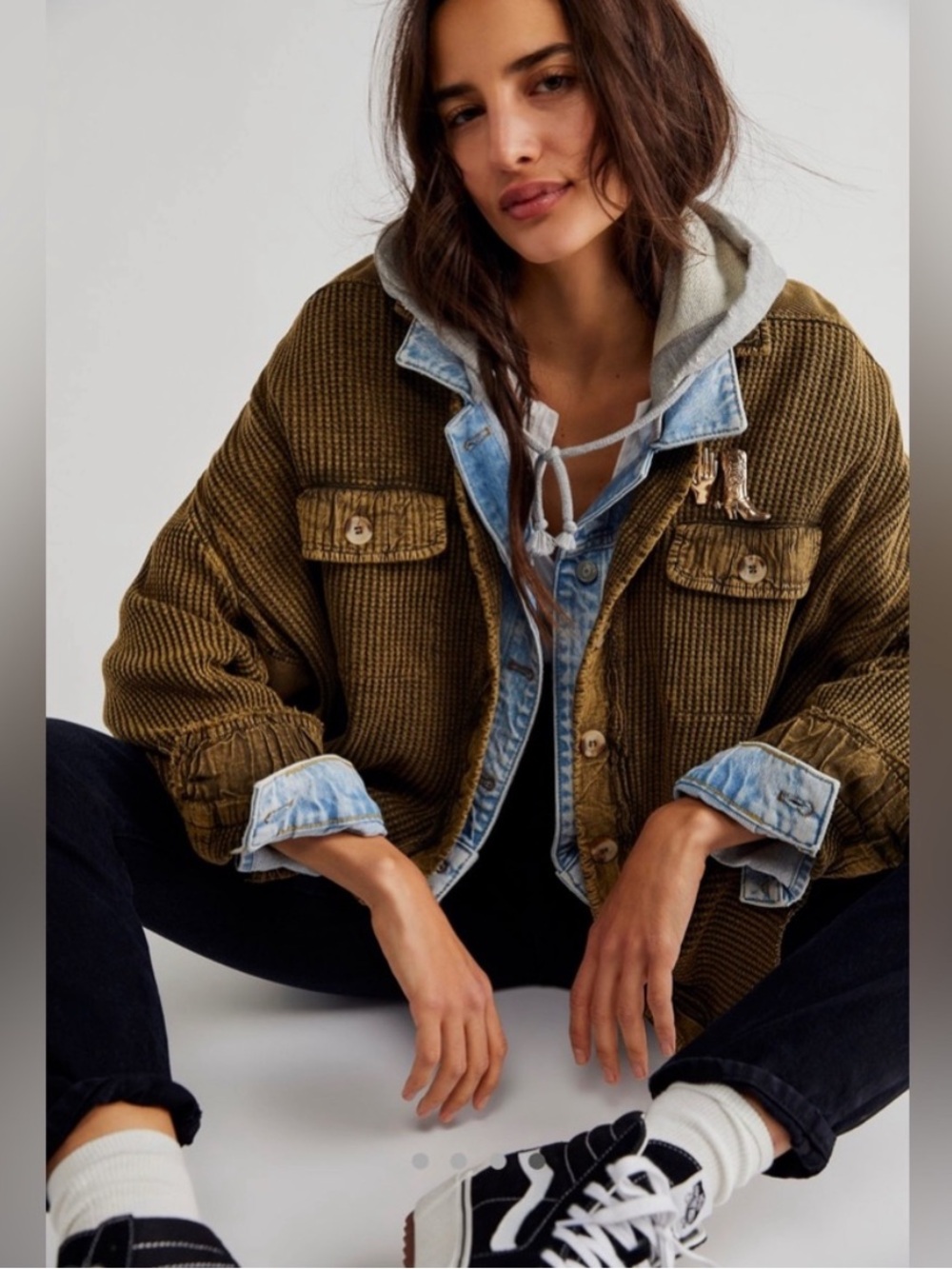 Free People FP One Scout Jacket in Army Green